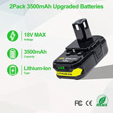 2-Pack 3.5Ah Replacement Batteries for Ryobi 18V One+ Cordless Tools