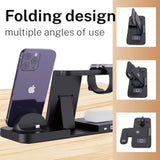 6-In-1 Fast Wireless Charging Station For Iphone 16/15/14/13, Apple Watch Ultra/9/8, Airpods Pro,18W Qi-Certified (With Qc3.0 Adapter)
