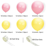 Pastel Balloon Garland Kit – Pink & Yellow DIY Decor for Baby Showers, Birthdays and Weddings