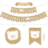 We Can Bearly Wait Banner 6ft Burlap Teddy Bear Baby Shower & Birthday Decor