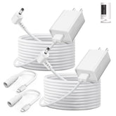 2-Pack Power Adapter Charger Cable Compatible With Ring Stick Up Cam Battery/Plug-In 3Rd Gen/2Nd Gen & Ring Pan Tilt Stick Up Camera, Indoor/Outdoor Weatherproof Power Cord (4M/13.1Ft) White