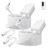 2-Pack Power Adapter Charger Cable Compatible With Ring Stick Up Cam Battery/Plug-In 3Rd Gen/2Nd Gen & Ring Pan Tilt Stick Up Camera, Indoor/Outdoor Weatherproof Power Cord (4M/13.1Ft) White
