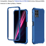 For T-Mobile Revvl 6 Pro 5G Case, Revvl 6X Pro 5G Phone Case With Screen Protector, 2 Layer Protection, Shockproof Corners Tpu Bumper, Heavy Duty Rugged Protective Cover-Blue