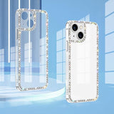 Compatible With Iphone 14 Case Clear Bling Diamond Rhinestone Cute For Girls Women Girly Case Glitter Shiny Sparkle Bumper Design Soft Silicone Luxury Fashion Protective 3D Phone Case