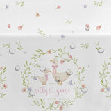 Pink Silly Goose Baby Shower Decorations Tablecloth, Disposable Goose Girl Baby Shower Party Supplies Tablecover, 3 Pack, 86In X 55In
