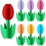 14 Pcs 14 Pcs Spring Decor Wooden Tulips Tiered Tray Decor Multicolor Tulip Table Centerpieces Spring Table Sign Decoration For Home Office Desk Shelf Mother'S Day Party Decoration (Cute)