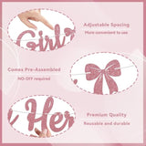2pcs Sweet Little Girl Banners – Pink Bow Baby Shower & Gender Reveal Decor