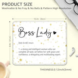 Boss Lady Definition Mouse Pad With Stitched Edge, Funny New Business Owner Gifts Women Boss Gifts For Boss Female, Appreciation Gifts For Women Entrepreneurs, Boss Day Women'S Day Gifts