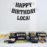 Happy Birthday Loca Banner Black Glitter Vampire Theme Funny Party Decor