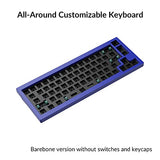 Q2 Custom Mechanical Keyboard Full Aluminum Wired Barebone Version, Qmk/Via Programmable Macro, Compatible With Mac Windows Linux, Hot-Swappable 65% Layout, Double-Gasket Diy Kit - Blue