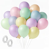 100pcs Pastel Balloons 12" — Multicolor Macaron Decor for Parties & Events