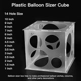 14 Holes Balloon Sizer Cube, Measurement Tool With Instructions For Arches, Column, Party Decoration (1-10 Inch)