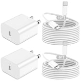 Iphone 16 15 Charger Fast Charging,20W 2Pack Usb-C Wall Charger Block With 10Ft&6Ft Type C To Usb C Cable Compatible For Iphone 16/16 Pro/16 Pro Max/16 Plus/15/15 Plus/15 Pro/15 Pro Max