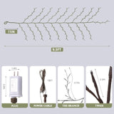 Enchanted Willow Vine Lights With Remote 8 Modes, Christmas Decorations Indoor Room Decor, 9.5 Ft 160Leds Lighted Willow
