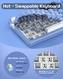 Sky81 75% Mechanical Gaming Keyboard, Rgb Hot Swappable Wired Custom Creamy Keyboards With 5-Layer Sound Dampening, Knob, Side Printed Keycaps For Win/Mac (Dark Purple, Blue Whale Switch)