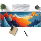 Colorful Mountains Sunset Large Mouse Pad, Gaming Desk Mat, Xl Keyboard Desk Pad Mat For Desktop, 31.5"X11.8" Non-Slip Base Big Mousepad With Stitched Edges