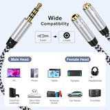 3.5mm Headphone Splitter, Audio Stereo Y Splitter Male to Female Dual Headphone&Microphone Jack Adapter Aux Cable for Earphones Compatible with PS4