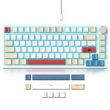 Wired 75% Percent Tkl Mechanical Gaming Keyboard, Hot Swappable, Gasket Mount, Creamy Linear Red Switch, Rgb Backlit, Sound Absorbing Pads, Nkro, Compact, Custom Keyboard