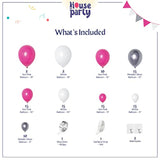 Pink Party Decorations - Pink White Silver Balloon Arch Kit 18/12/10/5 Inch | Backdrop For Valentines, Bachelorette, Gilrs, Women Birthday Party Decorations