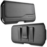 Holster For Samsung Galaxy S25, S24, S23, S22, S21, S20, S10, S9, S8 (Not Plus) Holster Case - Belt Case With Clip, Leather Pouch (Fits Phone W/Otterbox Symmetry/Aneu)