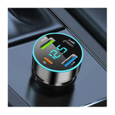 4-Port Usb Car Charger,Car Charger Adapter With Blue Led,Pd+Qc3.0+Type C Ports Car Charger Adapter For Car Truck Suv Compatible With Iphone/Android (Qc3.0+Pd+2.4A+Type-C)