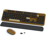 Wireless Keyboard And Mouse Combos, Retro Keyboard And Mouse Wireless Full Size, 2.4Ghz Connection And Optical Mouse For Windows, Mac, Pc, Laptop For Home And Office (Coffee-Black)
