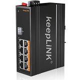 8 Port Industrial Poe Switch Unmanaged, Gigabit Poe Switch With 8 Poe+ Ports @245W, 1 Sfp Slot, Din Rail Hardened Network Switch, Ip40