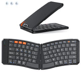 New Ergonomic Bluetooth Foldable Keyboard, Split Compact Portable Wireless Keyboard For Business Travel, Rechargeable Folding Keyboard For Tablet Pc Smartphone Ios Android Windows Mac Black