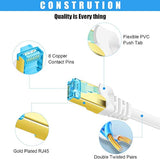 Cat 7 Ethernet Cable 75 Ft,High Speed Internet Cable Flat Network Cord With Cl