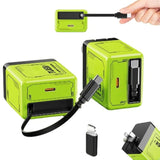 2-In-1 Compatible With 120W Fast Charger, Fast Charger Module With Type-C Cable, All In One Chargers Retractable Wall Plug For Iphone, Phone And Laptops (1Pcs-Green)