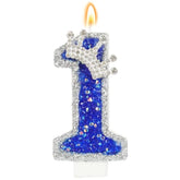 Blue Birthday Candle Crown Number 1 Candle With Sequins 1St Cake Candles Cupcake Decorations Party Decor For Anniversary Celebrations Supplies
