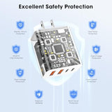 Usb C Charger Block, 2 Pack 40W 4-Port Iphone Charger Fast Charging Multiport Pd 3.0 & Qc 4.0 Double Quick Charge, Compatible With Iphone 17/16/15/14/13/12/11?Pro Max?Ipad, Samsung (White)