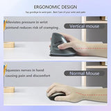 Wireless Mouse, Vertical Ergonomic Mouse 2.4G Bluetooth Dual Mode 3 Dpi Rechargeable Connect Multiple Devices Vertical Mouse 6 Buttons And Rgb Lights Suitable For Pc Laptop Computer(Grey)