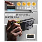 For Iphone 16 Pro Max Case, Metal Heavy Duty Shockproof Tough Rugged Case With Built-In Glass Screen Protector, 360 Full Body Dustproof Strong Protective Phone Case For 16 Pro Max 6.9", Black