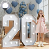 Marquee Numbers 3 Feet Tall Big Light Up Numbers 20Th Birthday Decorations Women Men Graduation Decorations 2025 White Anniversary Party Decor Large Cardboard Prop Backdrop Sign 20