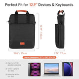 12.9-13 Inch Tablet Sleeve Bag With Shoulder Strap, Double Handle Case Fits Ipad Air 13-Inch M3 M2 / Ipad Pro 13-Inch M4, Ipad Pro 12.9-Inch M2&M1 (2022-2018), Galaxy Tab S8+/S9+ 12.4", Black