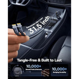 Baseus 163W Retractable Car Charger USB C Fast Charging, PrimeTrip VR2 Max 4 in 1 Fast Car Charger with Dual Retractable USB C Cable for iPhone 16 15 14 Pro Max, Samsung Galaxy S25 Ultra, Android