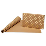 American Greetings Wrapping Paper for Weddings, Birthdays and All Occasions, Kraft and Gold Polka Dots (3 Rolls, 75 sq. ft)