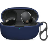 Compatible With Sony Wf-1000Xm5 Case Cover, Silicone Protective Skin Case For Sony Xm5 Wireless Earbuds, Front Led Visible (Midnight Blue)