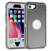 Case For Iphone Se 2020/2022 Case,3-Layer Structure With Built-In Screen Protector Shockproof And Drop-Proof Case For Iphone Se 4.7-Inch Greywhite