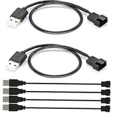 Formed 6Pcs Usb To 3Pin/4Pin Pwm 5V Usb Sleeve Fan Power Adapter Cable, Usb To