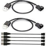 Formed 6Pcs Usb To 3Pin/4Pin Pwm 5V Usb Sleeve Fan Power Adapter Cable, Usb To
