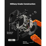 Rugged Case With Band For Apple Watch Ultra 3/2/1 49Mm, M3 Military Grade Shockproof Cover, Includes Screen Protector Kit, Tactical Band For Men - Compatible With Iwatch Ultra, Orange