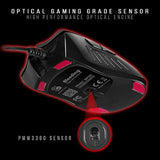 Sp30 Ergonomic Optical Switch Gaming Mouse - Fastest Mouse Switch In Gaming - Enthusiast Grade Sensor - 8 Programmable Buttons - Non-Slip Rubberized Black