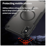 For Iphone Xs Max Case With Magsafe Magnetic Slim Shockproof Protective Case,Translucent Matte Back With Lanyard Strap And 2 * 9H Tempered Glass Screen Protector Phone Cover 6.5-Inch-Black