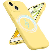 For Iphone 15 Plus Case 6.7 Inch Liquid Silicone Compatible With Magsafe Soft Rubber Slim Microfiber Lining Cushion Cover Shockproof Protective Anti Scratch Case For Iphone 15 Plus, Yellow