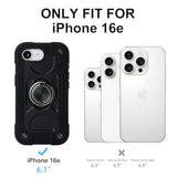 MARKILL Compatible with iPhone 16e Case with Stand, Military Grade Drop Protection Full Body Rugged Heavy Duty Case 3 in 1 Protective Durable Cover for iPhone 16e 6.1” 2025 (Black)