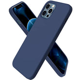 Compatible With 12 Case, Compatible With 12 Pro Case, Slim Liquid Silicone 3 Layers Full Covered Soft Gel Rubber Phone Case Cover 6.1 Inch-Navy Blue