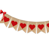 Burlap Love Banner With Heart For Valentines Day Wedding Party Anniver