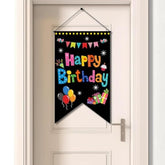 Colorful Happy Birthday Sign Banner Door Decorations Black Happy Birthday Party Hanging Door Porch Sign Banner Backdrop Wall Decor Supplies For Boys Girls Kids Women Men Indoor Outdoor Party Favors